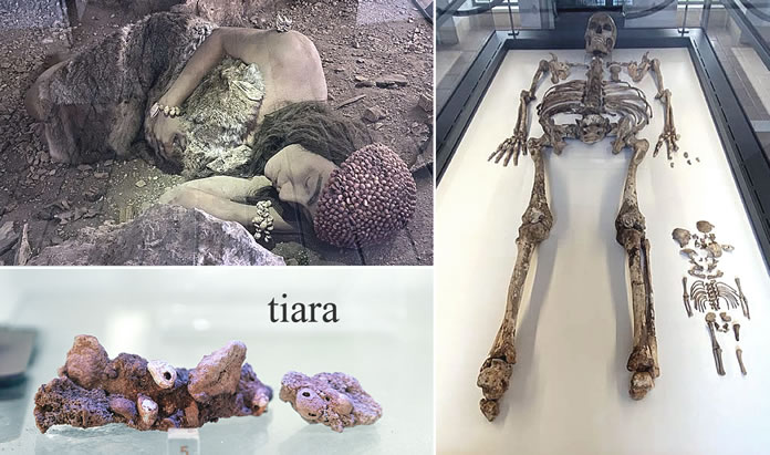 Burial of the pregnant woman and reconstruction of the discovery (photo by E. Visciola, 2021)