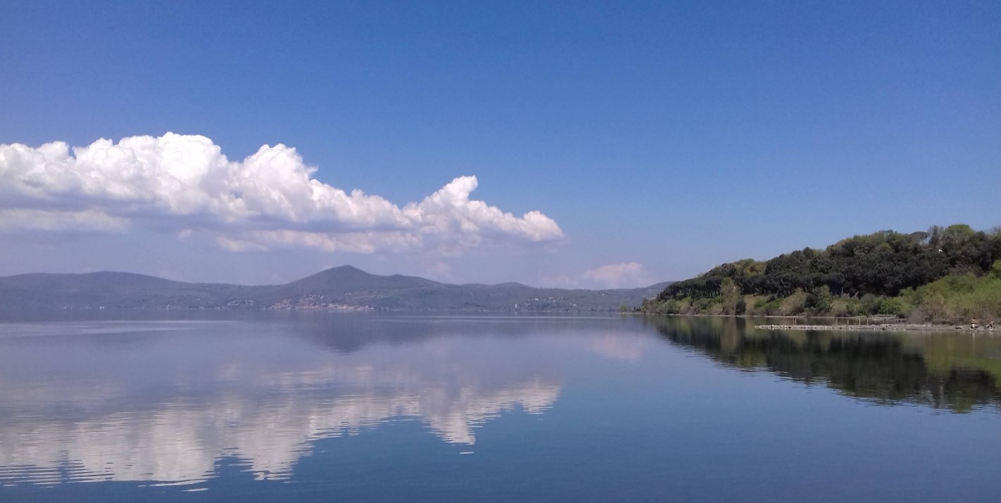 Lake Bracciano with a view of the area where the submerged Neolithic village is located