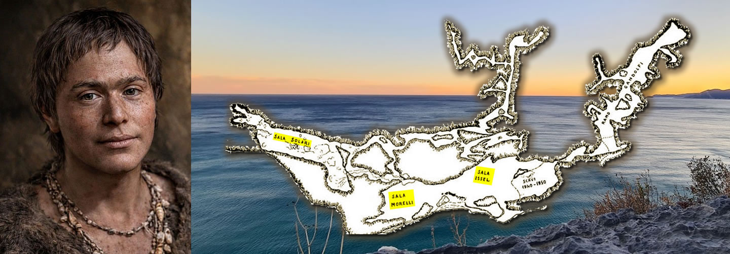 A reconstruction of the face of Young Prince and map of the Cavern of the White Sands