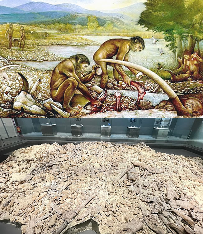 Reconstruction of the Paleolithic site of La Pineta