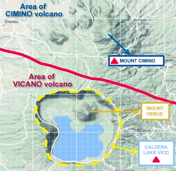 The Cimino Volcano and the caldera of Lake Vico
