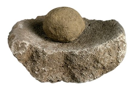 Limestone grinding stone from the ritual cave on Mount Venus